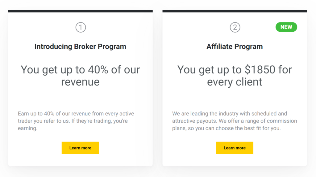 Types of Partnerships Offered by Exness